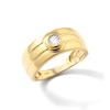 Thumbnail Image 2 of 14K Gold Plated 1/10 CT. TW. Lab-Created Diamond Center Ring