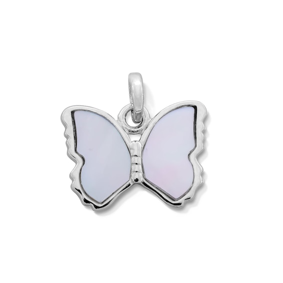 Sterling Silver Mother-of-Pearl Butterfly Necklace Charm