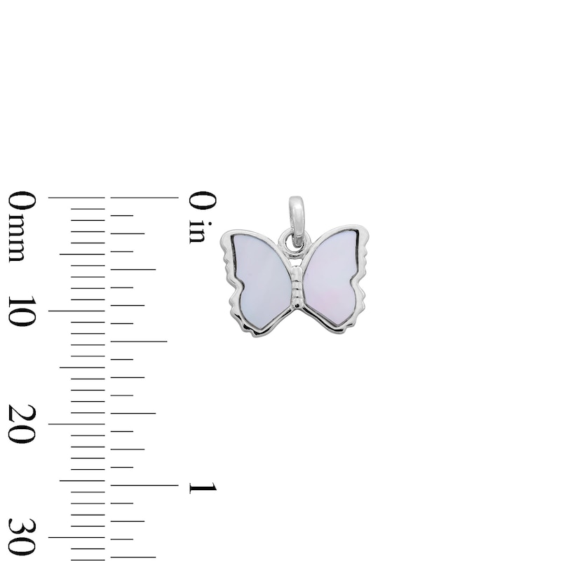 Main Image 3 of Sterling Silver Mother-of-Pearl Butterfly Necklace Charm