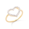 Thumbnail Image 2 of 14K Gold Plated 1/3 CT. T.W. Lab-Created Diamond Heart Outline Ring