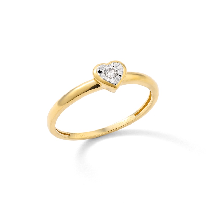 Main Image 2 of 14K Gold Plated 1/20 CT. TW. Lab-Created Diamond Small Heart Ring