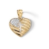 Thumbnail Image 1 of ​​​​​​​​​​​​​​10K Solid Gold USA Heart Two-Tone Necklace Charm