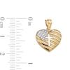 Thumbnail Image 4 of ​​​​​​​​​​​​​​10K Solid Gold USA Heart Two-Tone Necklace Charm