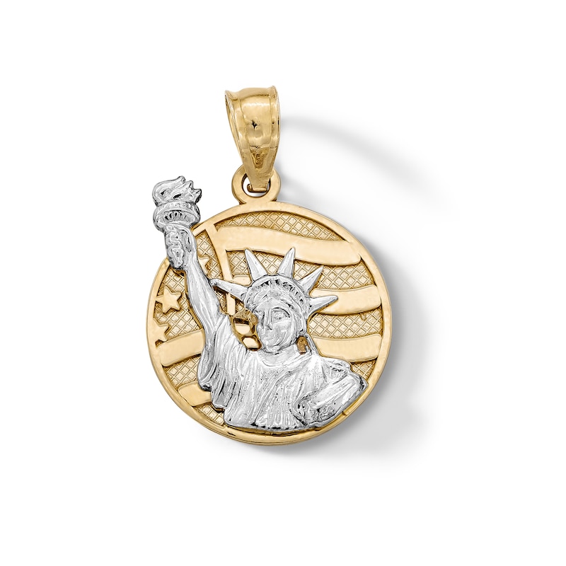 Main Image 1 of ​​​​​​​​​​​​​​10K Solid Gold Statue of Liberty Two-Tone Necklace Charm