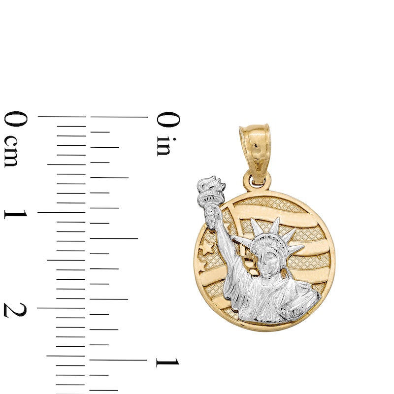 Main Image 4 of ​​​​​​​​​​​​​​10K Solid Gold Statue of Liberty Two-Tone Necklace Charm