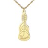 Diamond Accent Treble Clef Pendant - 16" + 2"