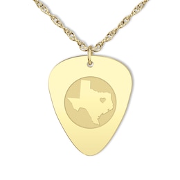 State Guitar Pick Personalized Pendant - 16&quot; + 2&quot;