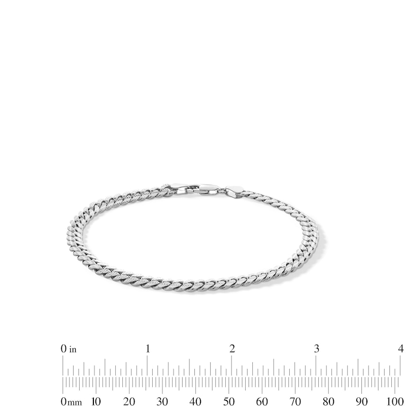 Main Image 2 of Sterling Silver Cuban Chain Bracelet Made in Italy - 8.5&quot;