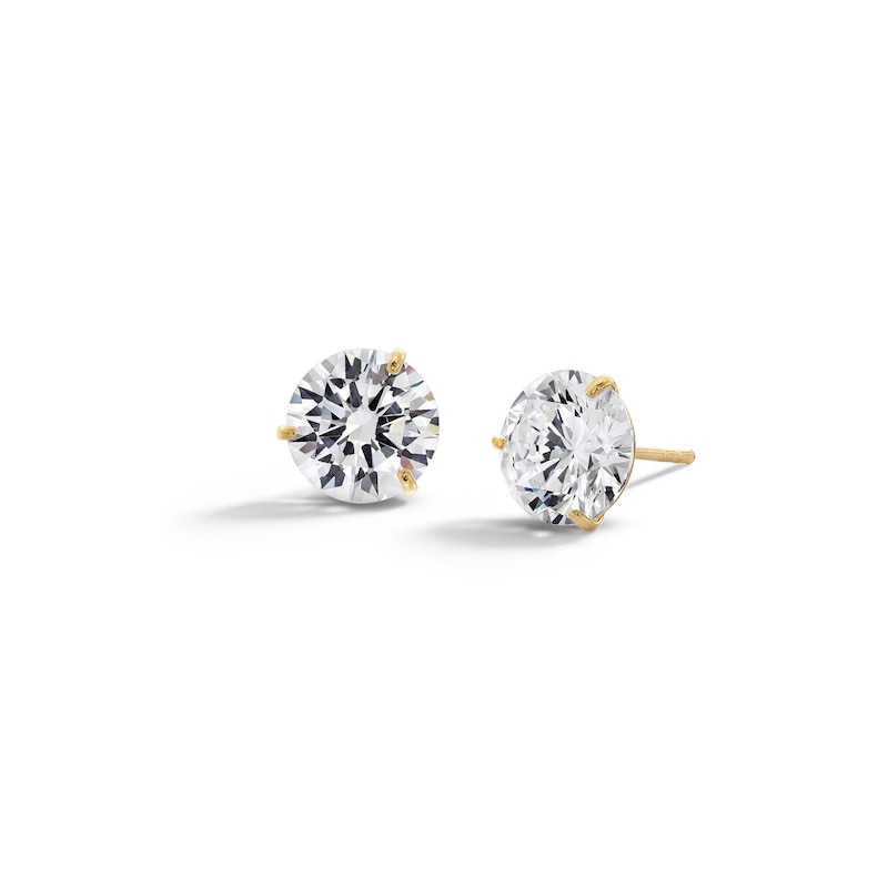 14K Gold CZ Martini Studs