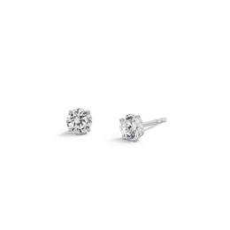 10K White Gold CZ Basket Studs