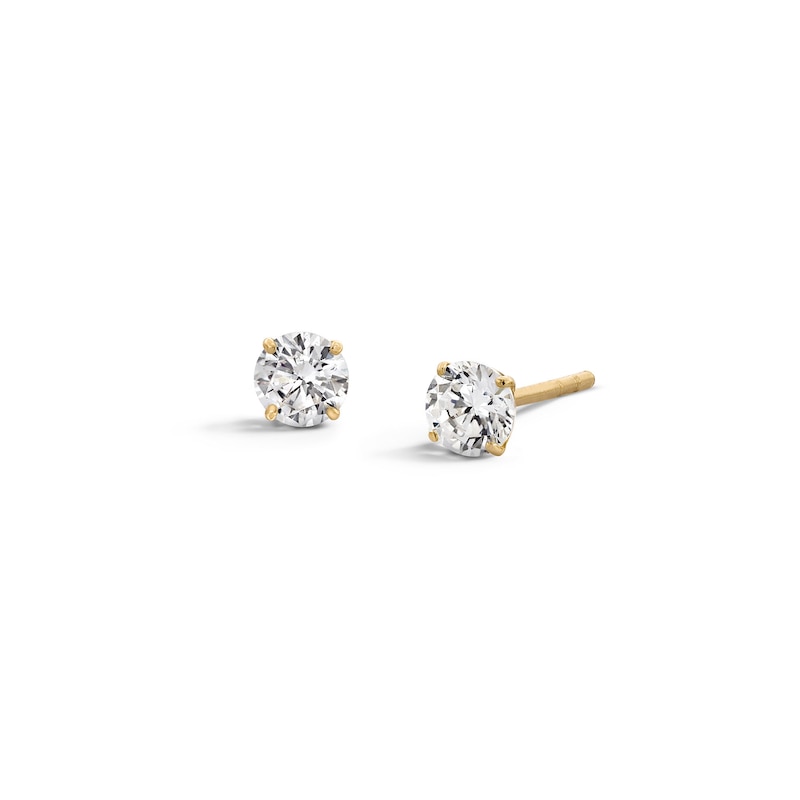 10K Gold CZ Basket Studs