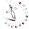 Thumbnail Image 3 of Sterling Silver Four Birthstone Cross Pendant Necklace