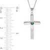 Thumbnail Image 3 of Sterling Silver Birthstone Keepsake Cross Engravable Pendant Necklace