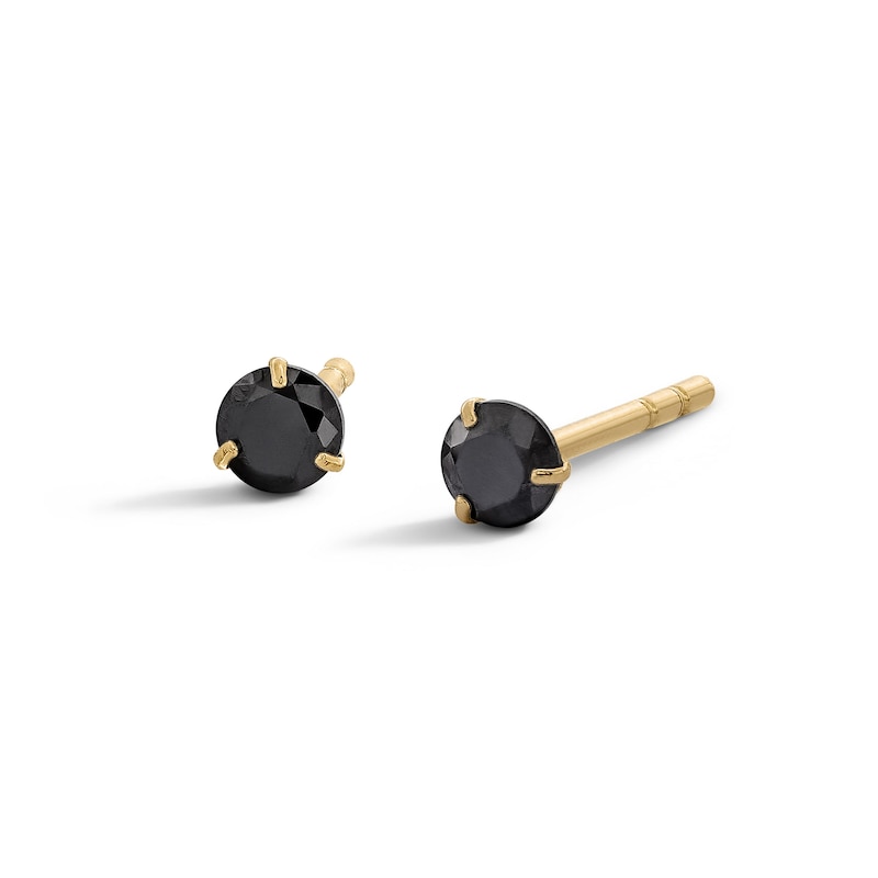 14K Gold CZ Black Martini Studs