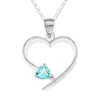 Thumbnail Image 2 of Sterling Silver Heart Birthstone Open Heart Engravable Pendant Necklace