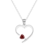 Thumbnail Image 3 of Sterling Silver Heart Birthstone Open Heart Engravable Pendant Necklace