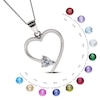 Thumbnail Image 4 of Sterling Silver Heart Birthstone Open Heart Engravable Pendant Necklace