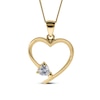 Thumbnail Image 1 of 14K Gold Plated Heart Birthstone Open Heart Engravable Pendant Necklace