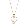 Thumbnail Image 2 of 14K Gold Plated Heart Birthstone Open Heart Engravable Pendant Necklace