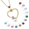 Thumbnail Image 3 of 14K Gold Plated Heart Birthstone Open Heart Engravable Pendant Necklace