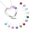 Thumbnail Image 4 of Sterling Silver Two Birthstone Two Name Heart Pendant Necklace