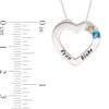 Thumbnail Image 5 of Sterling Silver Two Birthstone Two Name Heart Pendant Necklace