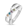 Thumbnail Image 3 of Sterling Silver Birthstone Four Name Crossover Ring