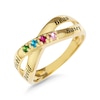 Thumbnail Image 3 of 14K Gold Plated Birthstone Four Name Crossover Ring