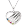 Thumbnail Image 1 of Sterling Silver Birthstone Four Name Heart Pendant Necklace