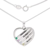 Thumbnail Image 2 of Sterling Silver Birthstone Four Name Heart Pendant Necklace