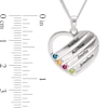 Thumbnail Image 4 of Sterling Silver Birthstone Four Name Heart Pendant Necklace