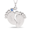 Thumbnail Image 1 of Sterling Silver Birthstone Baby Feet Engravable Pendant Necklace