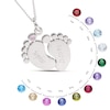 Thumbnail Image 3 of Sterling Silver Birthstone Baby Feet Engravable Pendant Necklace