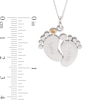 Thumbnail Image 4 of Sterling Silver Birthstone Baby Feet Engravable Pendant Necklace