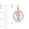 Thumbnail Image 4 of 10K Solid Gold CZ Saint Jude Tri-Tone Necklace Charm