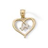 Thumbnail Image 1 of ​​​​​​​​​​​​​​10K Solid Gold CZ Open Heart Necklace Charm