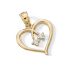 Thumbnail Image 3 of ​​​​​​​​​​​​​​10K Solid Gold CZ Open Heart Necklace Charm