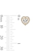 Thumbnail Image 2 of 10K Gold CZ Heart Halo Studs