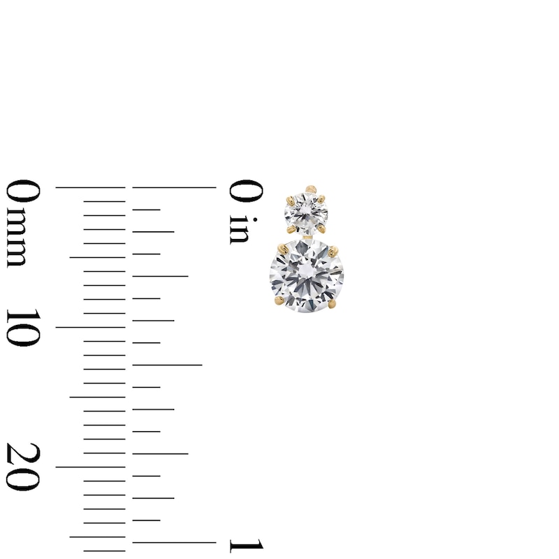 10K Solid Gold CZ Stacked Studs