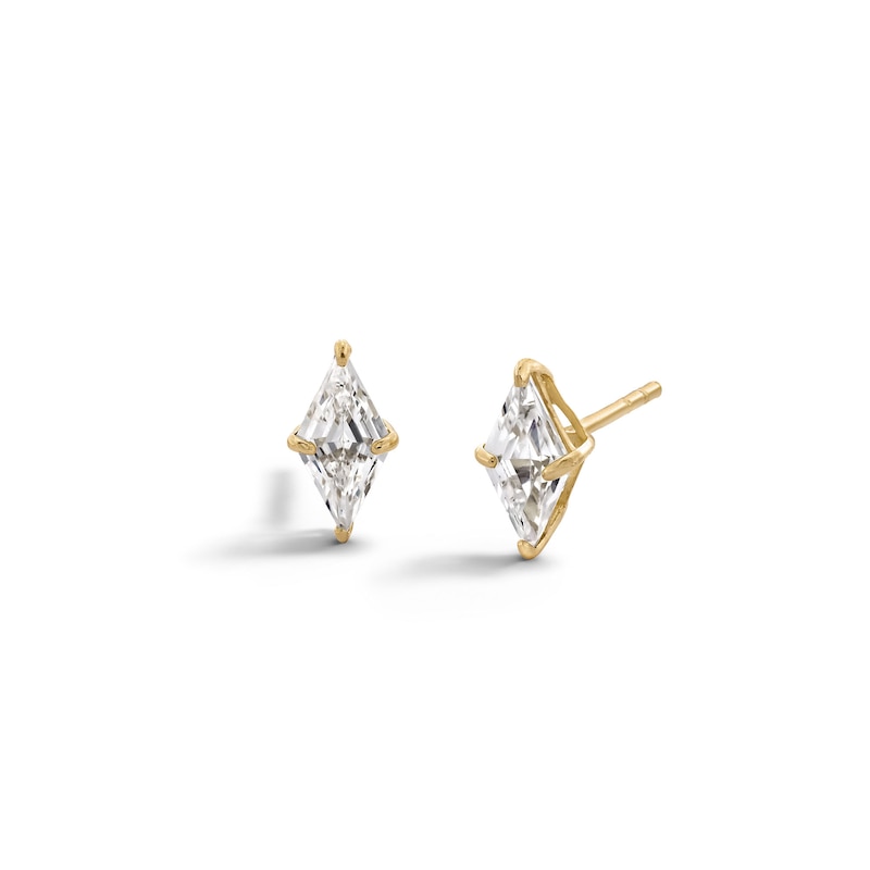 Main Image 1 of 10K Gold CZ Rhombus Studs