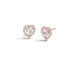 Thumbnail Image 0 of 10K Rose Gold CZ Heart Halo Studs