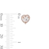 Thumbnail Image 2 of 10K Rose Gold CZ Heart Halo Studs