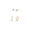 Thumbnail Image 1 of 10K Gold CZ Studs and Continuous Hoops Set