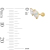 Thumbnail Image 2 of 14K Hollow Gold CZ and Simulated Opal Marquise Stud - 18G 5/16&quot;