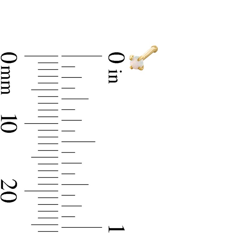 Main Image 2 of 14K Gold Simulated Opal Nose Set - 22G