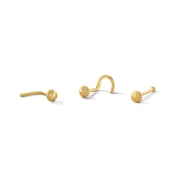 14K Gold Puff Studs Set - 22G