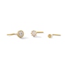 Thumbnail Image 1 of 14K Gold CZ and Simulated Opal Stud Set - 22G