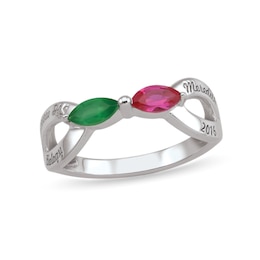 Marquise Stones Engravable Class Ring