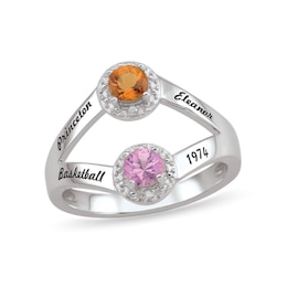 Diamond Accent Two-Stone Engravable Class Ring