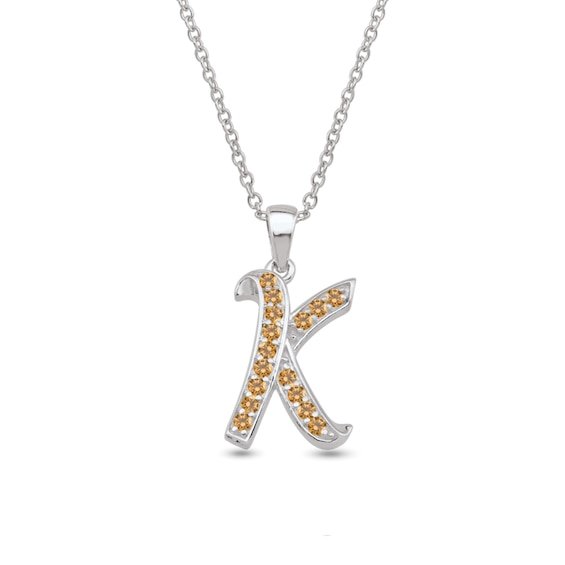 Crystal Initial Pendant